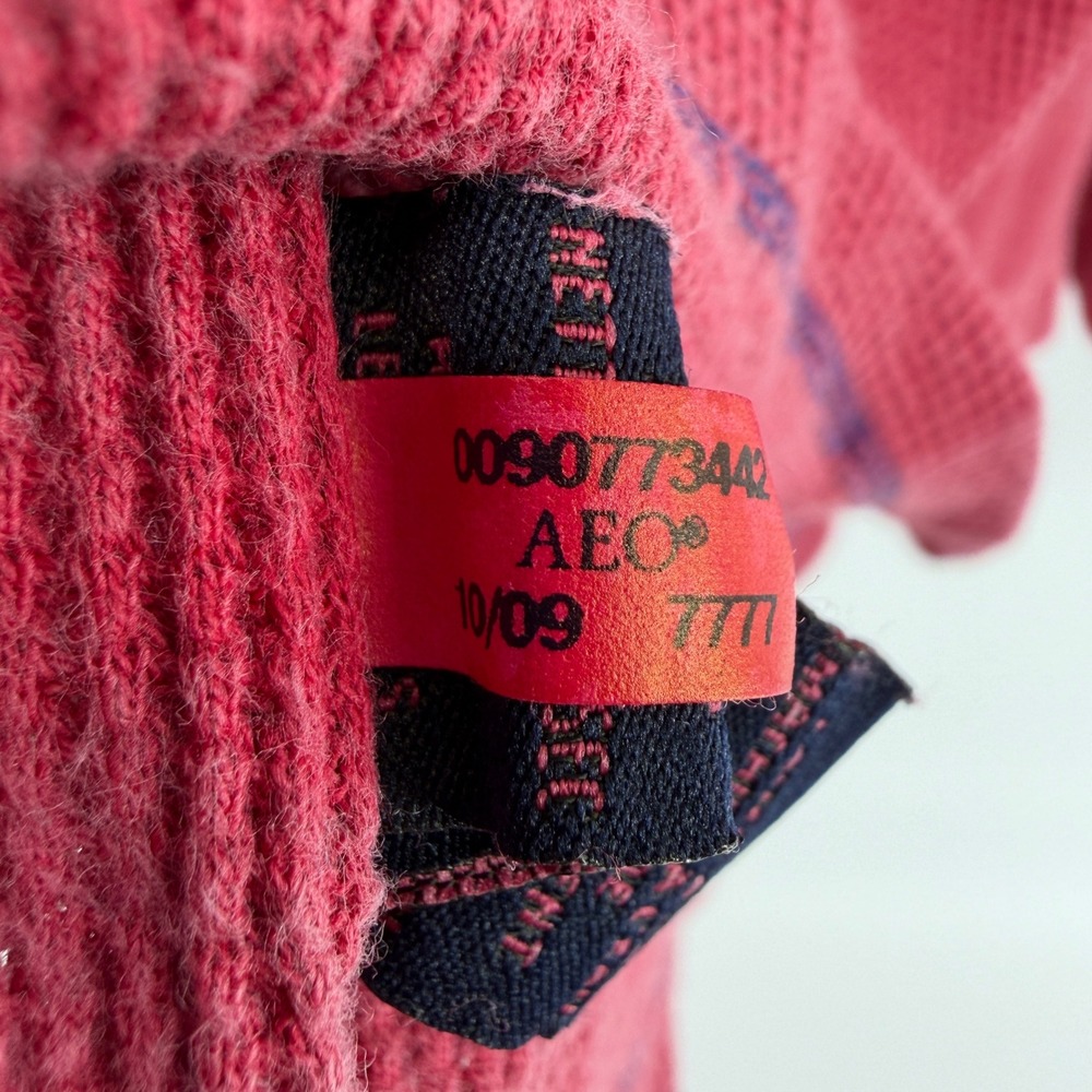 Y2K American Eagle Thermal Shirt Mens XL Waffle Knit Vintage Long Sleeve Layer - Picture 5 of 7